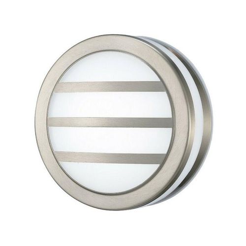 5056004200811 - Inspired Lighting - Inspired Deco - Aldo - Runde led Flush Deckenleuchte Wandleuchte 24W IP44 Außen Louvre Design Edelstahl Opal 5056004200811 - Inspired Lighting - Inspired Deco - Aldo - Runde led Flush Deckenleuchte Wandleuchte 24W IP44 Außen Louvre Design Edelstahl Opal