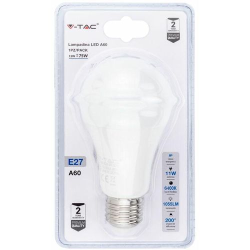 3800157628891 - Vtac - v-tac Lampadina led E27 11W A60 6400K (Blister 1 Pezzo)