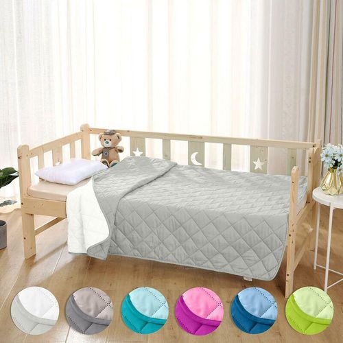 4251474132704 - Kinder Microfaser Steppbett im Wende-Design 135x200 – OekoTex weiß und wollweiß kochfest 95° Leichtsteppbett Krabbeldecke i ohne Bezug verwendbar i