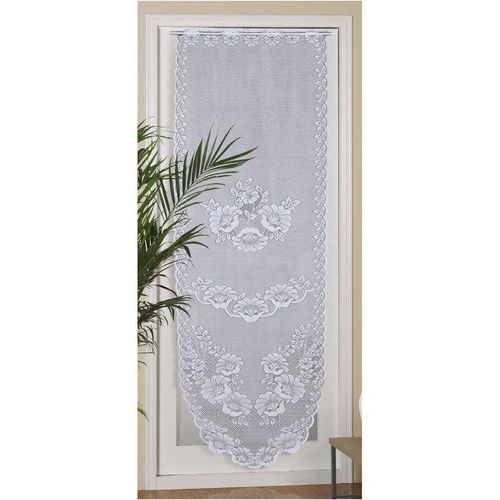 4059222060916 - Bestlivings - Türpanneaux 180x60cm Mona ( Blument ) Stangendurchzug Voile Kurzgardine mit Stickerei - Bistrogardine Panneaux - Mona Blumen