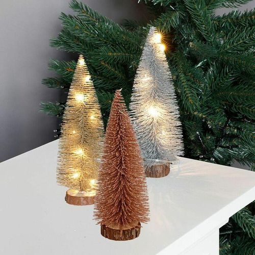 4251699825498 - Buri - Deko-Tannenbaum mit Glitzer und 5 LEDs 20cm Warmweiß