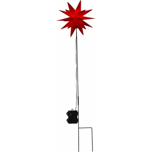 4260700655443 - Spetebo - led Weihnachtsstern in rot mit Erdspieß - 90 cm Höhe - Batterie betrieben mit Timer