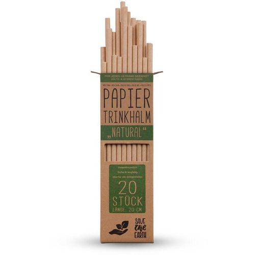 4059222061661 - Bestlivings - Nachhaltige Papierstrohhalme ( 20 Trinkhalme ) aus Kraftpapier Natural 20cm - Papiertrinkhalme 100% Biologisch abbaubar Stabil und