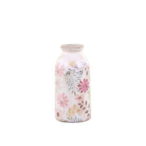 5712750334940 - Chic Antique Vase Auray Flasche mit Blumen H155 x Ø75 cm antique creme