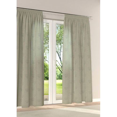 4028298319723 - Vorhang STICKEREIEN PLAUEN Hirsch Gardinen Gr 225 cm Kräuselband 130 cm beige (creme grau) Kräuselband