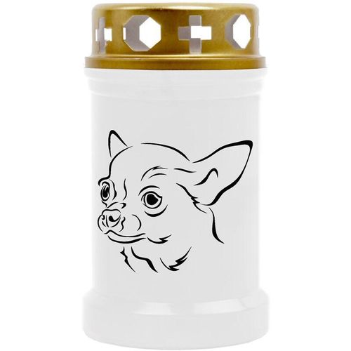 4059222042653 - Hs Candle - Grabkerze Grablicht ( Hund Chihuahua ) - ca 48h   2 Tage Brenndauer je Kerze ( 145cm ø 7cm ) - viele versch Designs - Hund Chihuahua