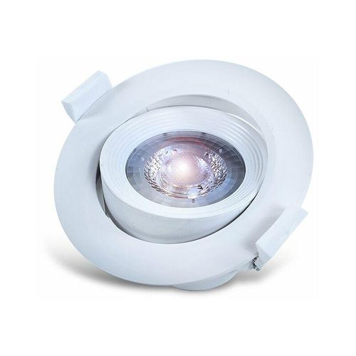 4251678426609 - - led 10W cob Einbaustrahler 45° Grad Schwenkbar Ø120mm Rund Kaltweiß Spot Einbauleuchte 800 Lumen Deckenleuchte Weiß