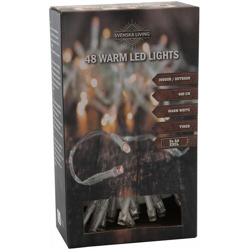 8712442086246 - HIT - Led Lichterkette Batterie Timer 48 Leds für innen und außen