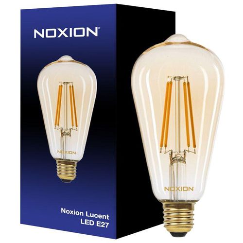 8719157025072 - Markenlos - Noxion Lucent led E27 Edison Fadenlampe Messing 72W 630lm - 822 Extra Warmweiß Dimmbar - Ersatz für 50W - 2200K - Extra Warmweiß