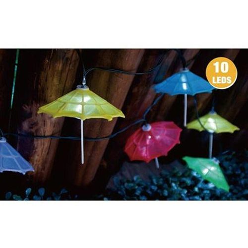 4251699800495 - LED-Solar-Lichterkette Cocktailschirm bunt Partybeleuchtung Dekolicht Gartendeko