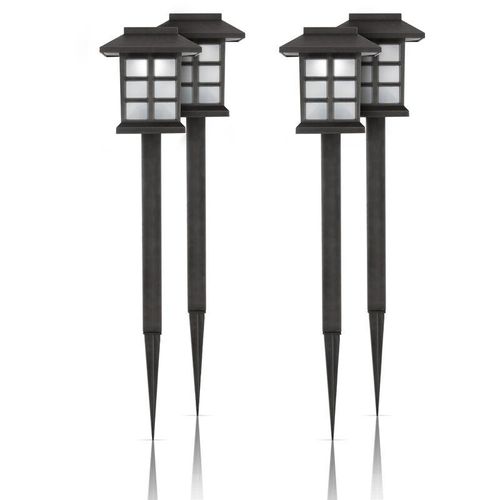 4059222051242 - Bestlivings - led Solar Gartenleuchten für Außen ( 4er Pack) wetterfest IP44 spritzwassergeschützt 38 cm Stecklampe mit Erdspieß Beleuchtung für