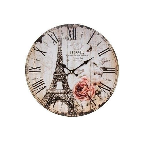 4250965945441 - Wanduhr HOME AFFAIRE Eiffelturm I Wanduhren Gr B H 4 cm x 338 cm bunt Wanduhren römische Ziffern 34 cm