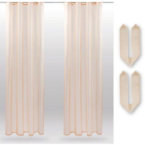 4059222004354 - Bestlivings - Dekoschal Noella mit Universalband transparente Gardine Voile b 140x l 175 cm 2er Pack elegantes und stilvolles Wohnaccessoire in