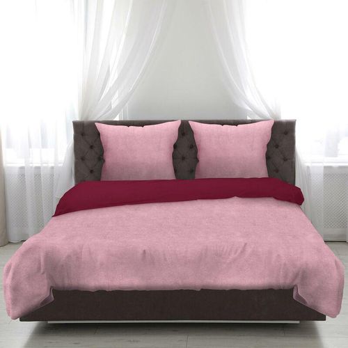 4311536503078 - Bettwäsche 2-tlg Cashmere Touch ( Rose   Beere ) - Öko-Tex - 1 Bettbezug 155x220cm + 1 Kissenbezug 80x80cm Bettdecken Set mit Reißverschluss - Rose  