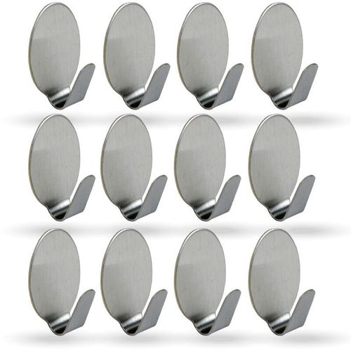 4059222062217 - Bestlivings - Selbstklebende Wandhaken ( 12er Set ) Silber Edelstahl für Badezimmer Schlafzimmer Wand Rostfrei Aufhänger Bilderhaken ohne Bohren