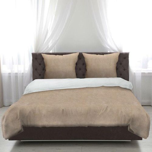 4311536503030 - Bettwäsche 2-tlg Cashmere Touch ( Beige   Taupe ) - Öko-Tex - 1 Bettbezug 135x200cm + 1 Kissenbezug 80x80cm Bettdecken Set mit Reißverschluss - Beige