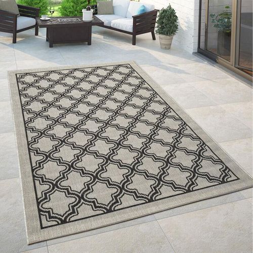 4061981074790 - Paco Home Orient Teppich Grau Anthrazit Outdoor Balkon Wohnzimmer Marokkanisches Muster 80x150 cm