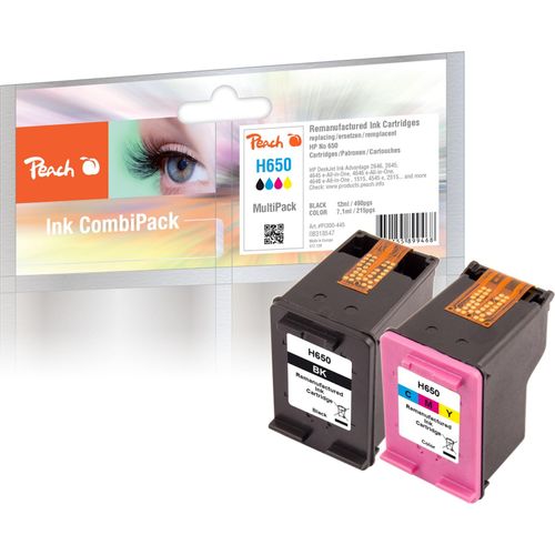 7640155899468 - HP 650 2 Druckköpfe (bk col) ersetzt HP No 650 CZ101AE CZ102AE für zB HP DeskJet 1515 HP DeskJet Ink Advantage 1500 (wiederaufbereitet)