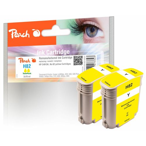 7640162273343 - H82XLy 2 Druckerpatronen 2*ye ersetzt HP No 82XL y*2 C4913A*2 für zB HP DesignJet 800 HP DesignJet 800 42 Inch HP DesignJet 10 PS (wiederaufbereitet) 7640162273343 - H82XLy 2 Druckerpatronen 2*ye ersetzt HP No 82XL y*2 C4913A*2 für zB HP DesignJet 800 HP DesignJet 800 42 Inch HP DesignJet 10 PS (wiederaufbereitet)