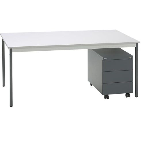 4061753276100 - eurokraft basic Komplettbüro SATO Schreibtisch + Rollcontainer 590 mm tief Rollcontainer mit 3 Schüben