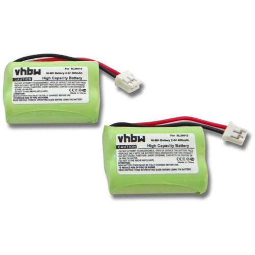 4064115112887 - 2x Akku kompatibel mit Simvalley Retro Dect PX1714-675 schnurlos Festnetz Telefon (400mAh 24V NiMH) - Vhbw