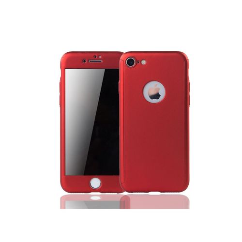 4251561405995 - Apple iPhone 8 Handy Hülle Schutz Case 360 Full Cover Panzer Schutz Glas Rot