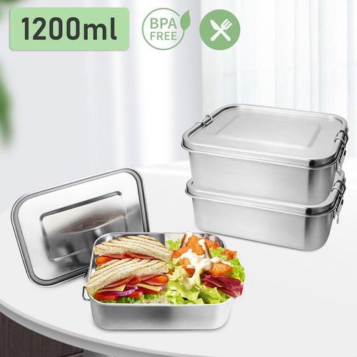 0726504010535 - 1200ml Brotdose ohne Plastik bpa frei brotdose edelstahl Edelstahl Lunchbox - Swanew