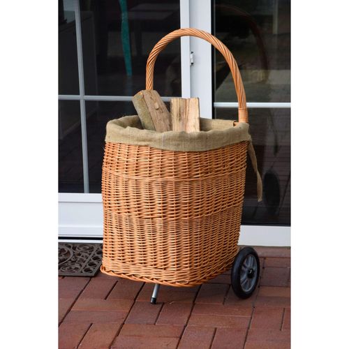 4055894311028 - Praktischer Kaminholzwagen aus geschälter Weide mit stabilen Kunststoffrädern ca 44 x 40 x 93 cm