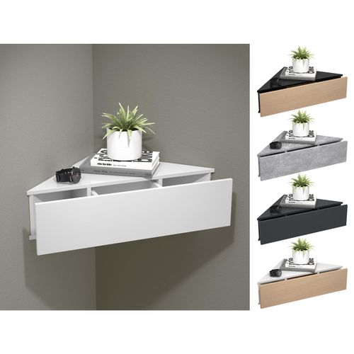 4051814419010 - Holz Wandschublade Nachtschrank Wandboard Eckregal Schublade Konsole Nachttisch Usal S (Farbe Beton-Grau) 4051814419010 - Holz Wandschublade Nachtschrank Wandboard Eckregal Schublade Konsole Nachttisch Usal S (Farbe Beton-Grau)