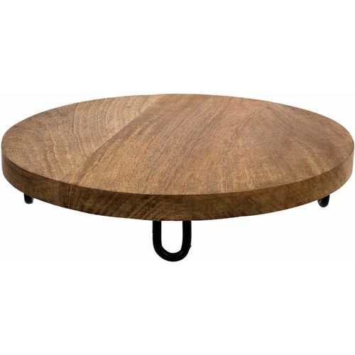 4262371530920 - Spetebo - Mango Servierteller rund natur - 29 cm - Holz Käseplatte Wurstplatte Tapasplatte Servierplatte - Tablett aus Massivholz