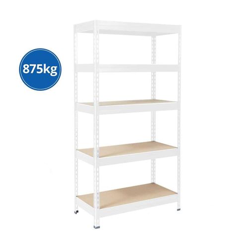 4251041633351 - Schwerlastregal Weiß für Keller & Werkstatt Gesamtlast 875 kg