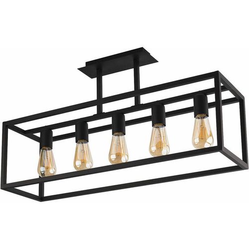 4251756329235 - Licht-erlebnisse - Deckenlampe Schwarz 5xE27 Wohnzimmer Leuchte david - Schwarz