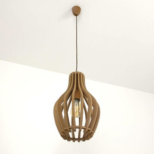 4251254256163 - Licht-erlebnisse - Hängelampe Modern in Holz Optik - Holz 4251254256163 - Licht-erlebnisse - Hängelampe Modern in Holz Optik - Holz