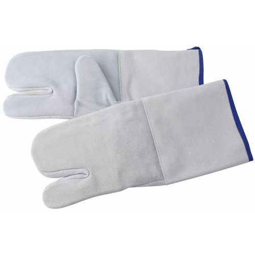 4008033217095 - Koch- Backhandschuhe hochwertige Ofenhandschuhe aus hitzeresistentem Rindsleder Topfhandschuhe zum Backen Kochen und Grillen (Farbe Grau) Menge