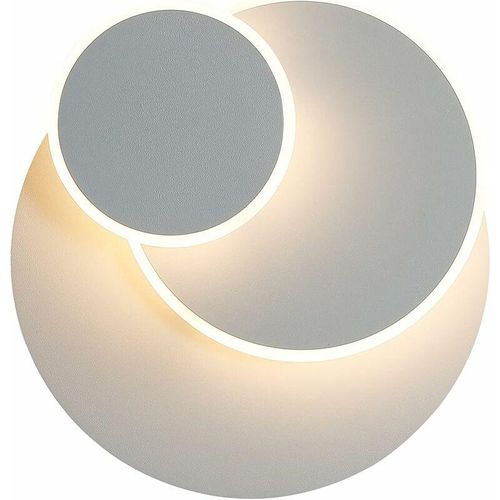 0725889892910 - Moderne led Wandlampe Weiß 15W Kreatives Design mit 3 Rotierenden Schichten Geeignet für Wohnzimmer Schlafzimmer Flur - 2 Stück - Kreisförmig