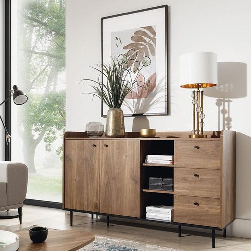 4066075090885 - Lomadox - Sideboard 150 cm in Eiche Nb VAREDO-132 Wohnzimmer Möbel im modernen Vintage Design b h t ca 150 90 45 cm - braun