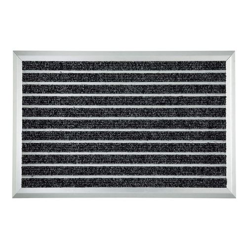 4251041634044 - Floordirekt - Optimum Mat Alumatte mit Teppicheinlage 39 x 60 cm - Silber Schwarz 4251041634044 - Floordirekt - Optimum Mat Alumatte mit Teppicheinlage 39 x 60 cm - Silber Schwarz
