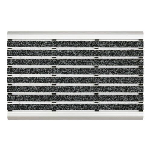 4251041634099 - Floordirekt - Elegant Mat Schmutzfangmatte mit 2 Frames 39 x 60 cm - Silber Schwarz