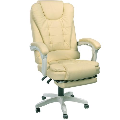 4250931565253 - Trisens - Schreibtischstuhl Design Bürostuhl Racing Chair Chefsessel Gamingstuhl Fußstütze Beige