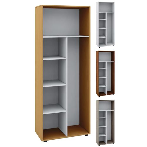 4051814352720 - Holz-Besenregal 6 Fächer Maße  70 x H 178 x T 40 cm Putzschregal ohne Türen - Vandol