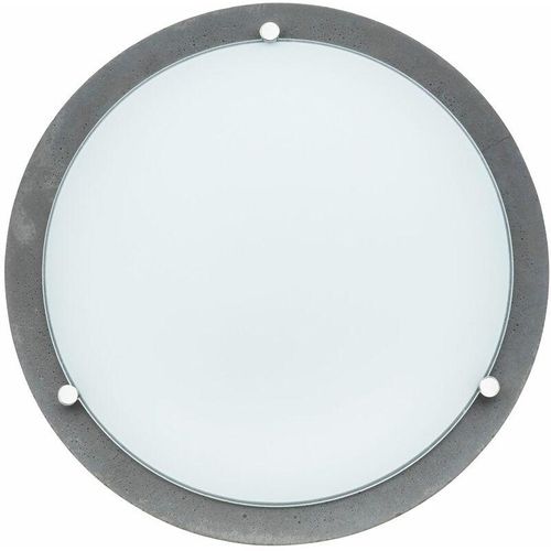 4251756369200 - Licht-erlebnisse - Runde led Deckenleuchte Beton Glas blendarm 1200lm - Grau Weiß