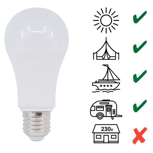 8435427101269 - Barcelona Led - Glühbirne 10-36V 7W E27 A60 für Wohnwagen Wohnmobile und Boote Lichtfarbe Warmweiß - Warmweiß