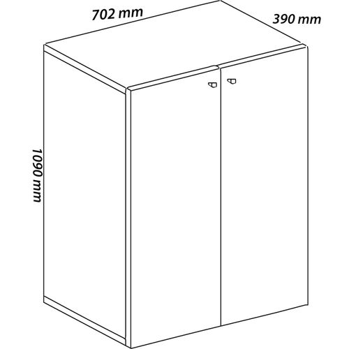 4051814370960 - Flügeltürenschrank aus Holz 3 OH Griffknöpfe höhenverstellbare Fachböden B 700 x T 400 x H 1050 mm Buche 4051814370960 - Flügeltürenschrank aus Holz 3 OH Griffknöpfe höhenverstellbare Fachböden B 700 x T 400 x H 1050 mm Buche