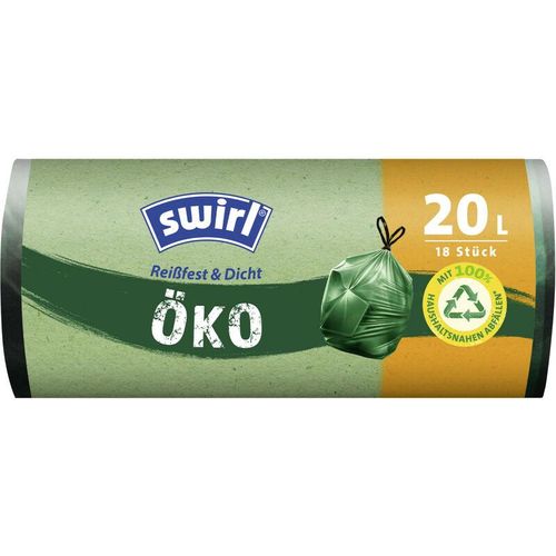 4008871217400 - Swirl® Öko Müllbeutel Reißfest 20 Liter Reißfeste und dichte Abfallbeutel aus 95% Recyclingmaterial 1 Rolle = 18 Beutel