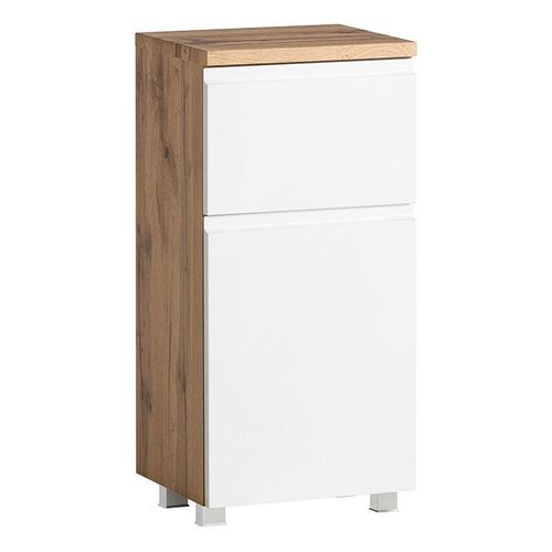 4066075084211 - Lomadox - Badezimmer Unterschrank 40cm in Wotan Eiche Nb mit weiß matt VASTO-03-WHITE b h t ca 40 79 35 cm - weiß