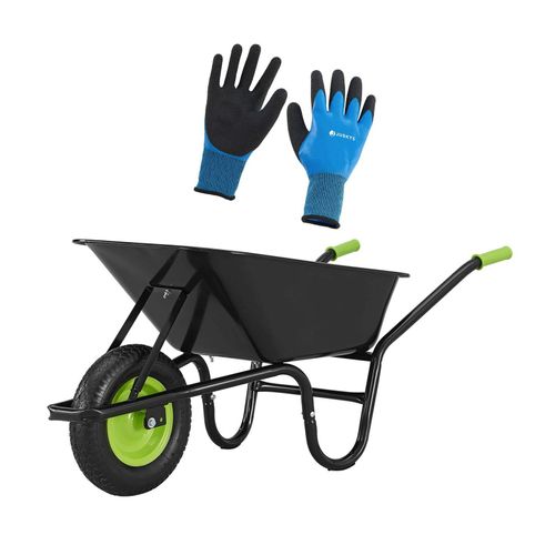 4262437180809 - Schubkarre Garden - 100 Liter - 210 kg - Luftreifen mit Metall Felge - Wanne verzinkt Schwarz 4262437180809 - Schubkarre Garden - 100 Liter - 210 kg - Luftreifen mit Metall Felge - Wanne verzinkt Schwarz