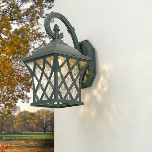 3648437409132 - Licht-erlebnisse - Rustikale Außenwandlampe Laterne Hof Garten Balkon - Anthrazit