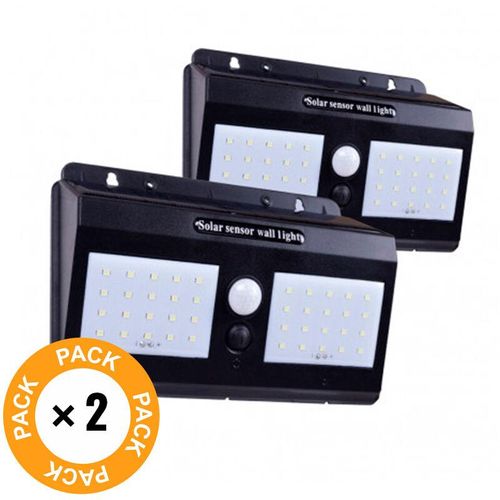 8445152199370 - Greenice - Paket 2 Wandleuchten led 6000ºK Solar IP65 Sensor Luz + Bewegung 40000H [WR-SW8019-PIR-PK2] (WR-SW8019-PIR-PK2)