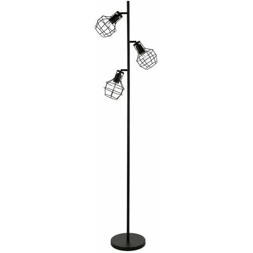 4251756362836 - Licht-erlebnisse - Verstellbare Stehlampe Schwarz 168 cm 3-flammig mia - Schwarz