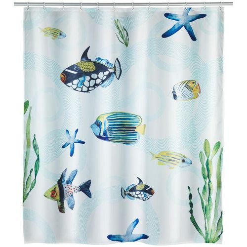 4008838221976 - Duschvorhang Aquaria Textil (Polyester) 180 x 200 cm waschbar Mehrfarbig Polyester mehrfarbig - mehrfarbig - Wenko